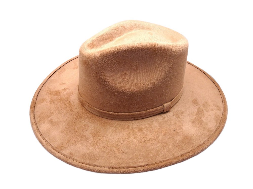 (image for) Mexico hard body flat brim fedora - Camel Medium