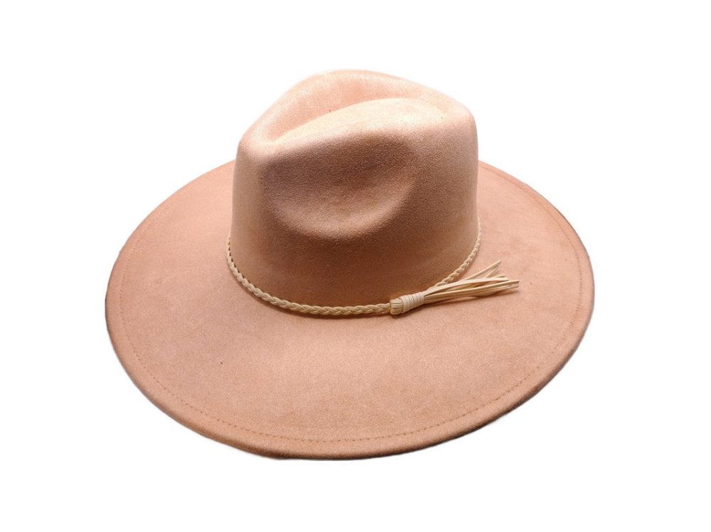 (image for) Vegan suede Wide brim hat ELASTIC BAND - Champagne Elastic