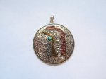 (image for) Round Indian Chief Antique Silver w/ Crystals #MP-69B