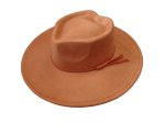 (image for) Heart shaped Vegan suede wide brim hat - Cinnamon Heart