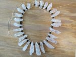 (image for) Clear quartz spike beads #1561-TU