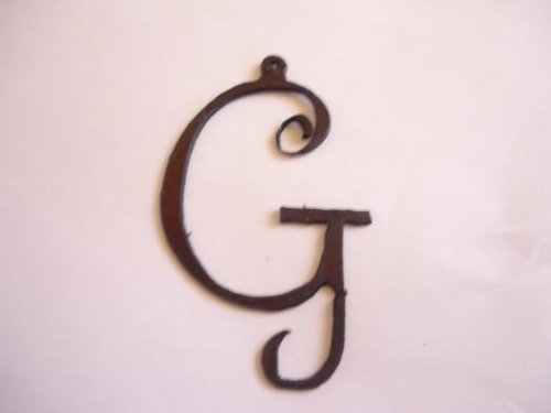 (image for) Initial Letter Curley Metal "G" 3" - Pendant #CMG-3
