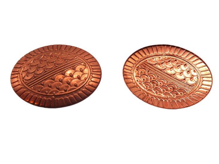 (image for) Brushed copper metal concho #EMB-7