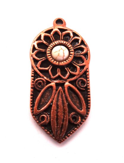 (image for) Flower antique copper pendant for jewelry #Rm-55