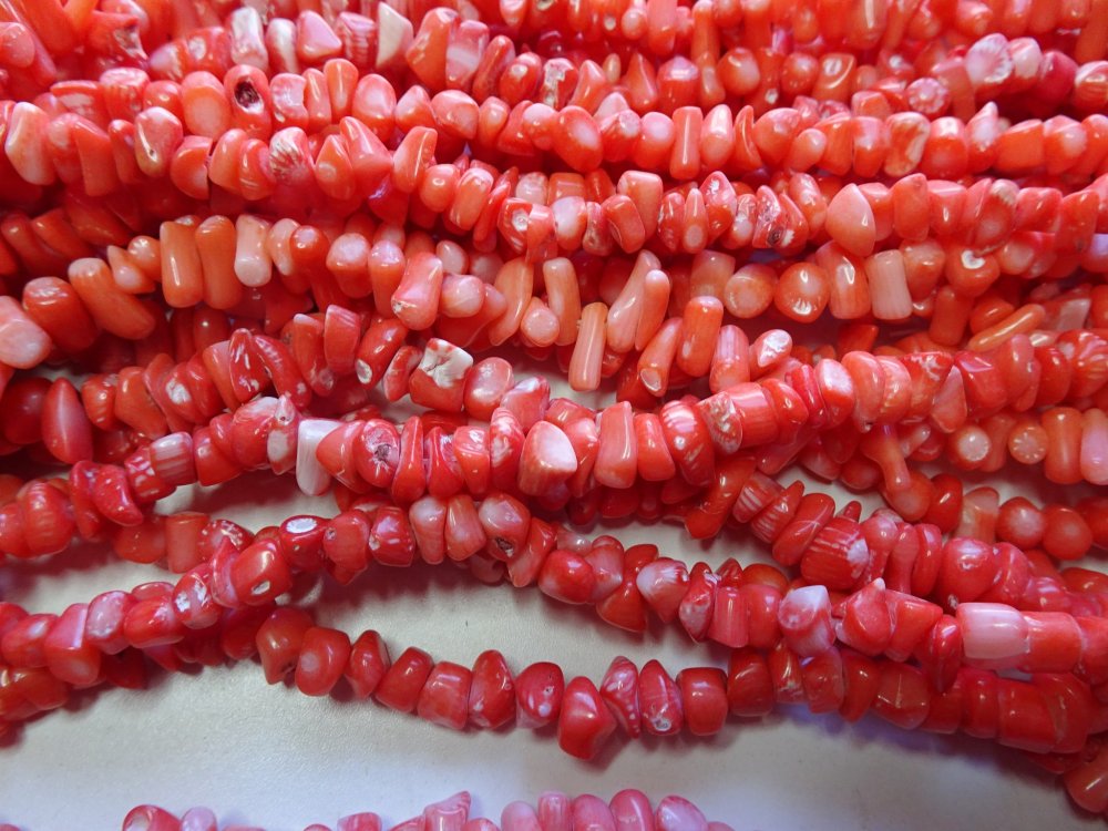 (image for) Orange coral nugget 7mm #1339-TU