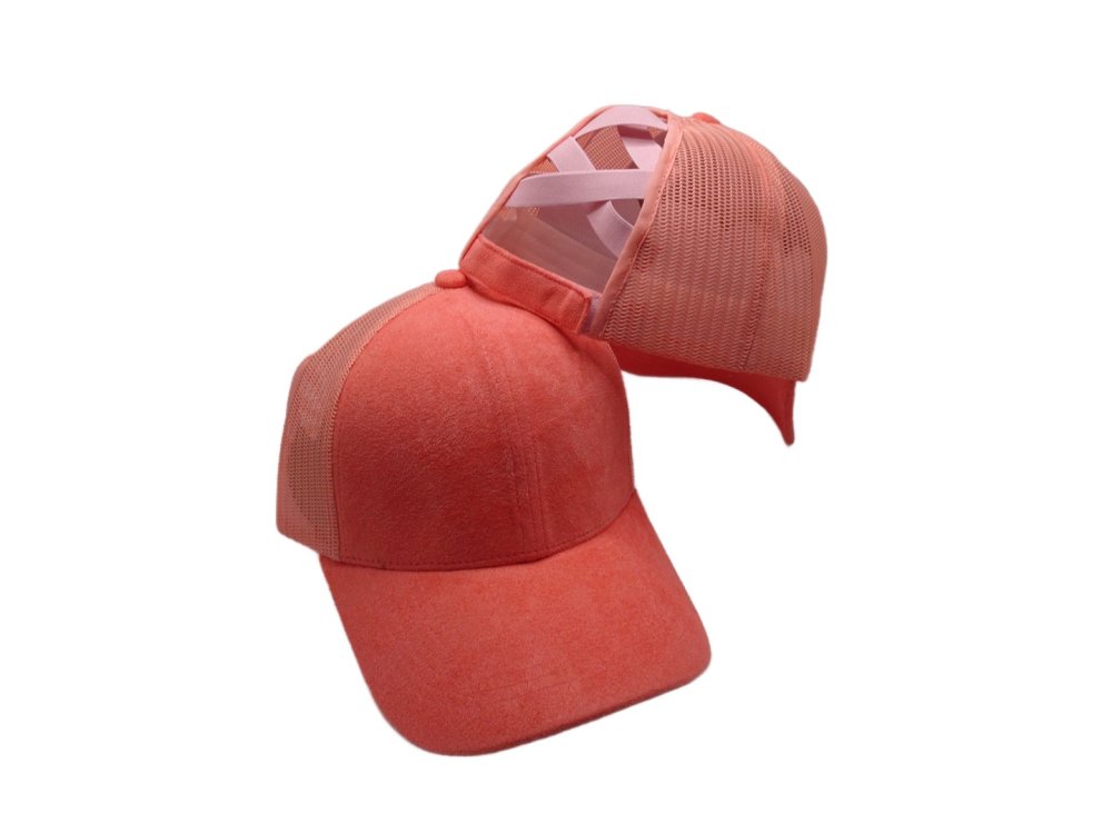 (image for) Pony Tail criss cross Mesh back cap - Coral Pony