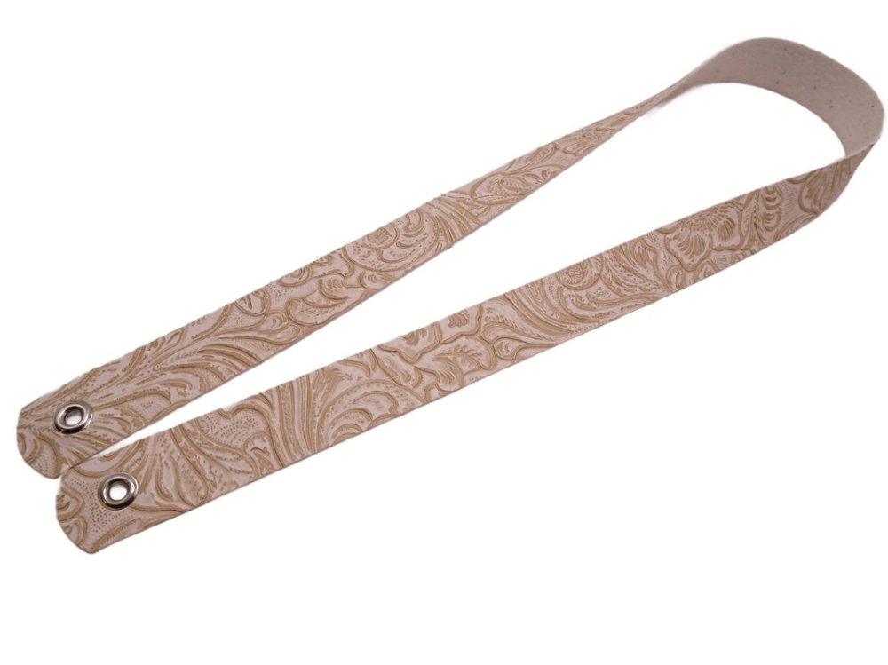 (image for) Embossed FAUX leather hat band - Cream Faux