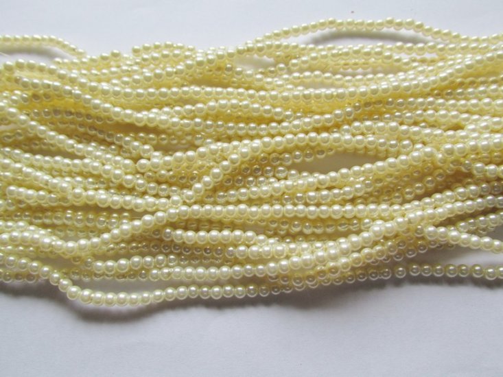 (image for) Cream Glass double strand Pearls #1674