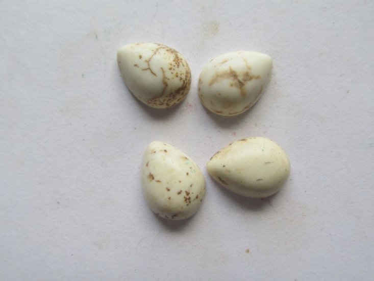 (image for) 12x15mm Cream Teardrop Cabs (4pcs) #CAB-60