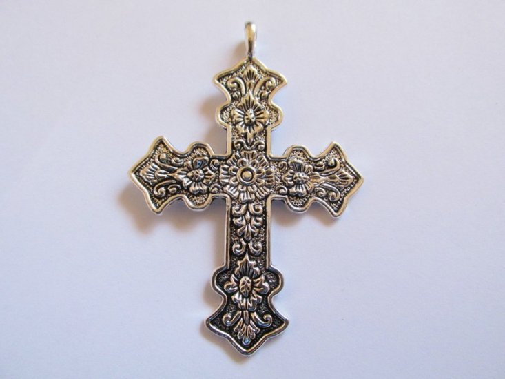 (image for) Cross antique silver pendant #HU14-01