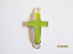 (image for) Connector - Cross green enamel #CON21