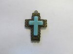 (image for) Cross antique bronze small pendant/earring # PP66