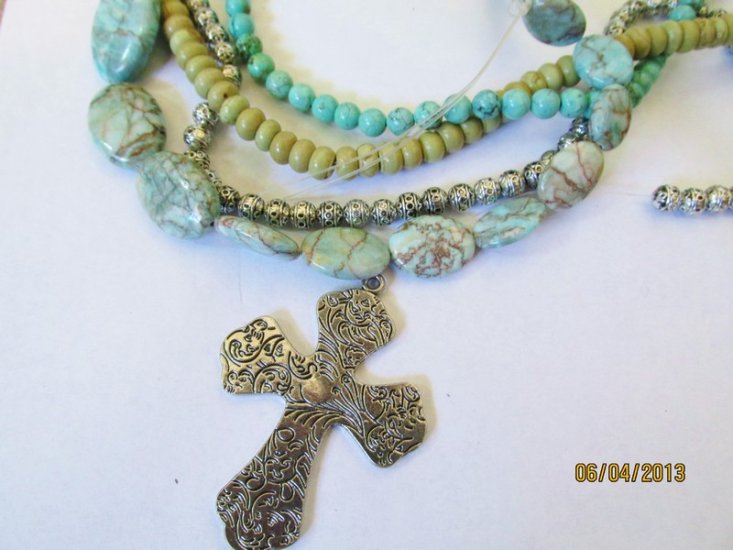 Cross pendant with stones #RM298