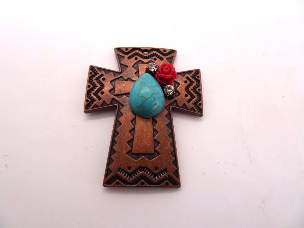 (image for) Copper cross embellished jewelry pendant #rm-143