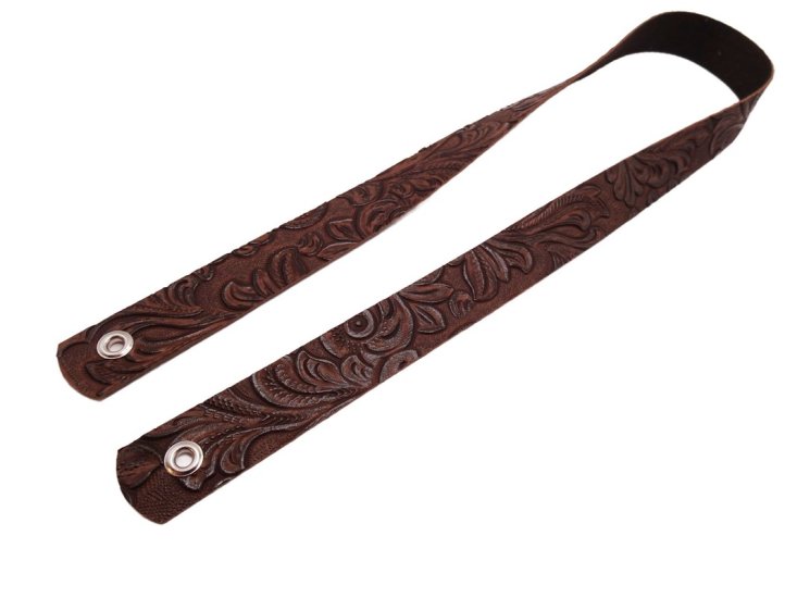 (image for) Embossed FAUX leather hat band - Dark Brown