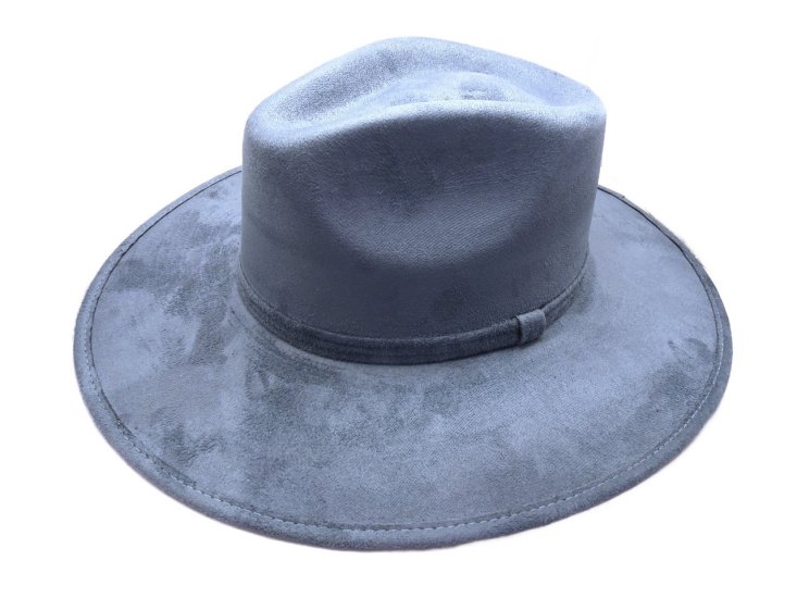 (image for) Mexico hard body flat brim fedora - Denim Medium