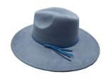 (image for) Vegan suede Wide brim hat - Denim