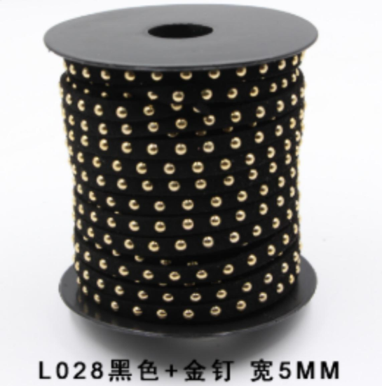 (image for) Faux leather lacing with silver studs