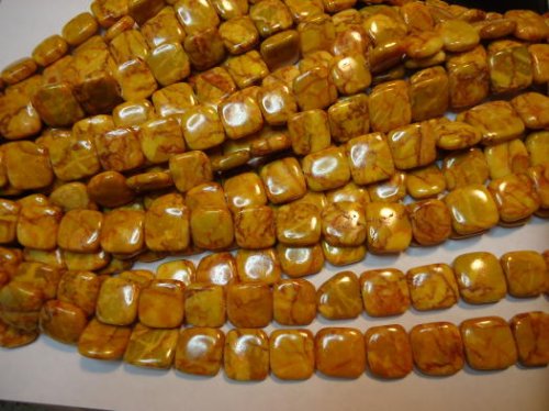 (image for) Yellowish orange Web agate square #1018