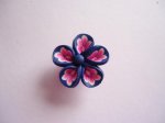 (image for) Blue and Pink Ploymer clay flower - #FL38