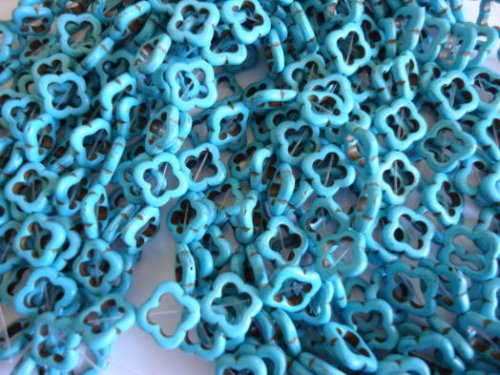 (image for) Turquoise flower bead #BS1218