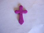 (image for) Cross pendant stone bead - Plum #CPsmall-plumb