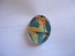 (image for) 26x18mm Cowgirl pin-up girl glass flatback cab #CAB-42