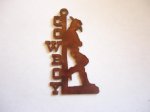 (image for) Cowboy laser cut metal pendant #TSP121