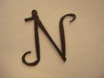 (image for) Initial Letter Curley Metal "N" 3" - Pendant #CMN-3