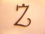 (image for) Initial Letter Curley Metal "C" 3" - Pendant #CMC-3