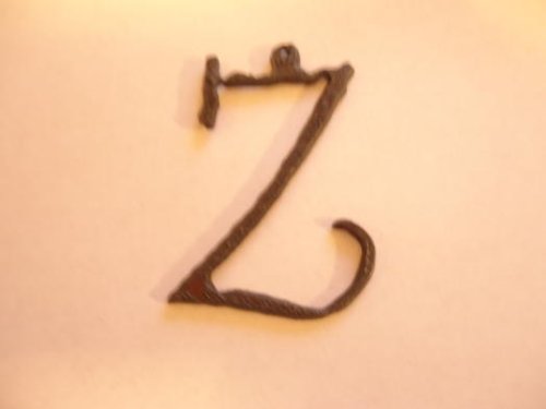 (image for) Initial Letter Curley Metal "Z" - Pendant #cm-Z