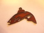 (image for) Fish - Trout rustic metal pendant #GO007-L