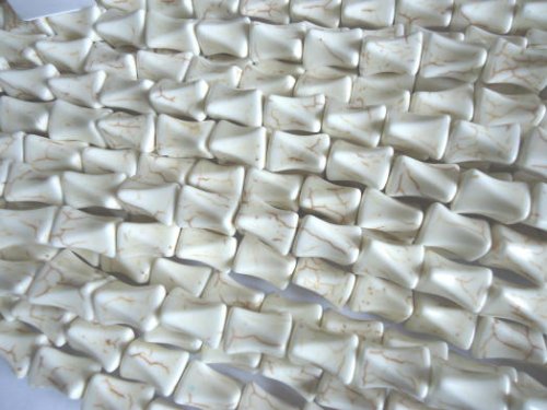 (image for) White bone shaped beads #TU1266