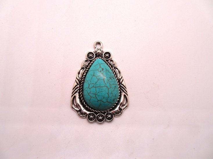 (image for) Antique Silver tear drop Pendant #rm-528
