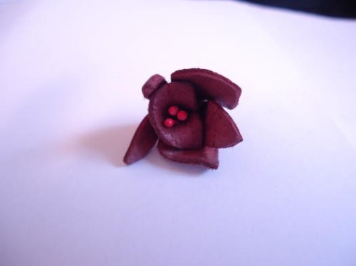 (image for) Leather Flower - Brown #LF052-1