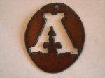 (image for) Initial metal cutout pendant oval #OM-A