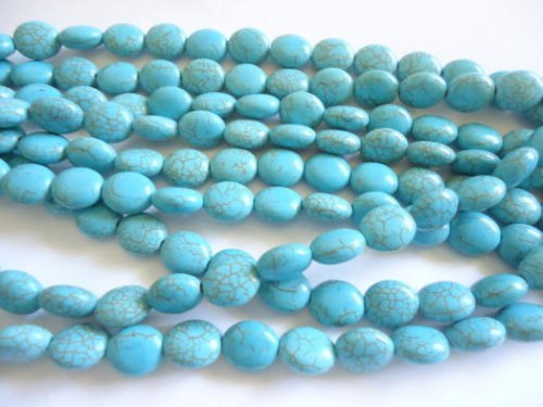 (image for) Turquoise imitation ovals 12mm #TU1040-B