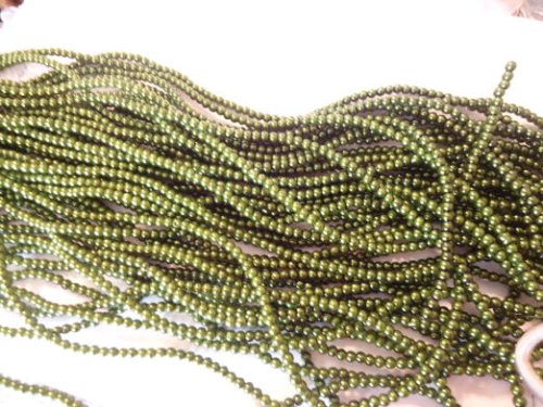 (image for) Green glass pearls #hu1311