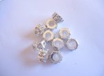 (image for) silver Big hole rhinestone beads (bag of 10) #A0150-S-25