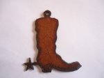 (image for) Cowboy boot metal cutout pendant #RR002-L
