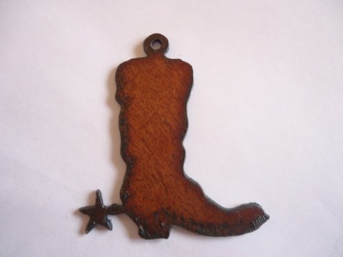 (image for) Cowboy boot metal cutout pendant #RR002-L