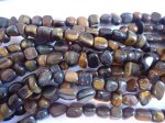 (image for) Brown Tiger Eye Tumbled Natural Stone Beads #SS1144