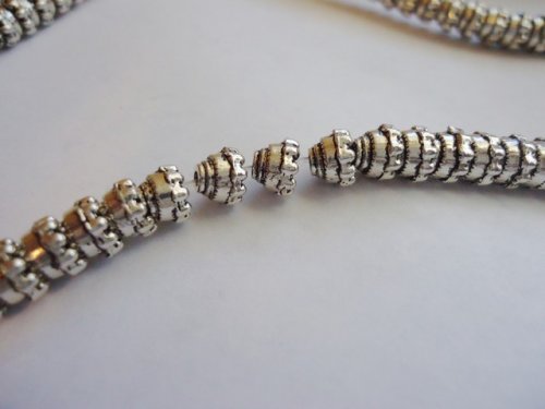 (image for) Bead caps - antique silver #BCAP25
