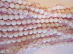 (image for) Pink on white Awareness ribbon beads #1414