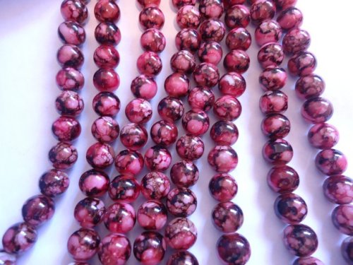 (image for) Pink, brown glass rounds #1433