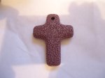 (image for) Cross pendant Lava Rock- Plum #TC01