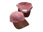 (image for) Faux leather Brim Vegan suede baseball cap - Dusty Pink/Pu Leather