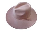 (image for) Vegan suede Wide brim hat - Dusty Pink