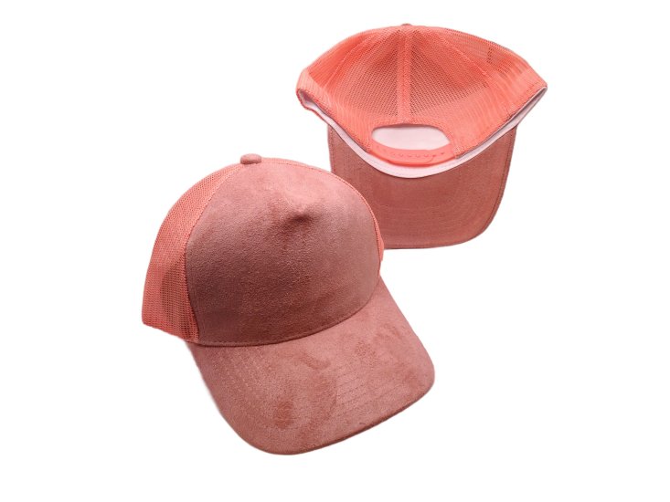 (image for) Vegan Suede Trucker cap - Dusty pink/coral