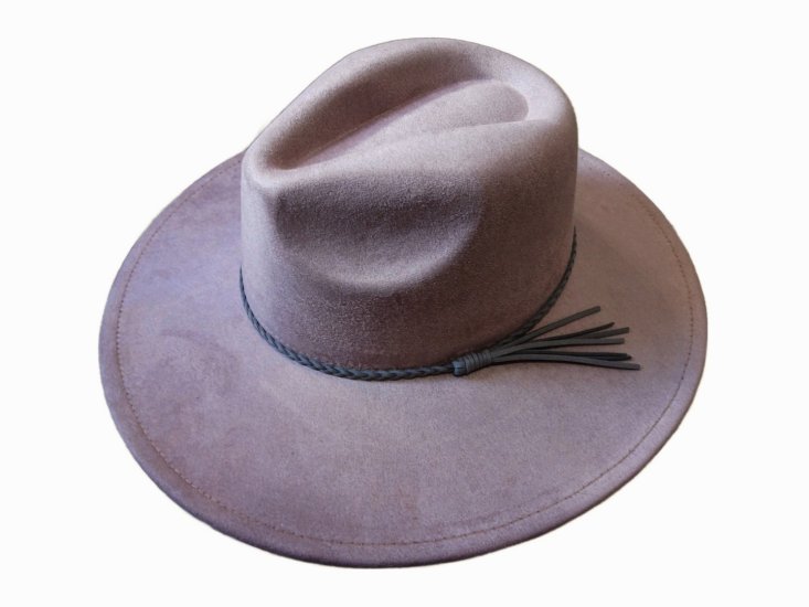 (image for) Vegan suede Wide brim hat - Dusty Plumb